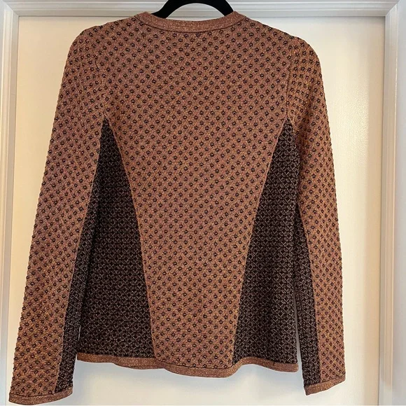 Rag & Bone - Amanda Metallic Crewneck Sweater - copper/brown/black - size M - Picture 5 of 9